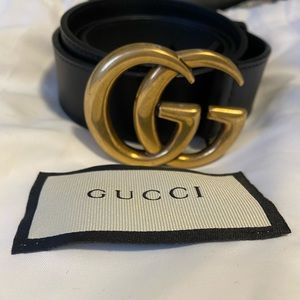 Black GG Marmont leather Gucci belt